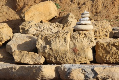 Stone stacks and found art are commonplace here