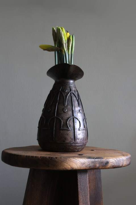 metal jug, handbeaten, Gothic, poshbirdy